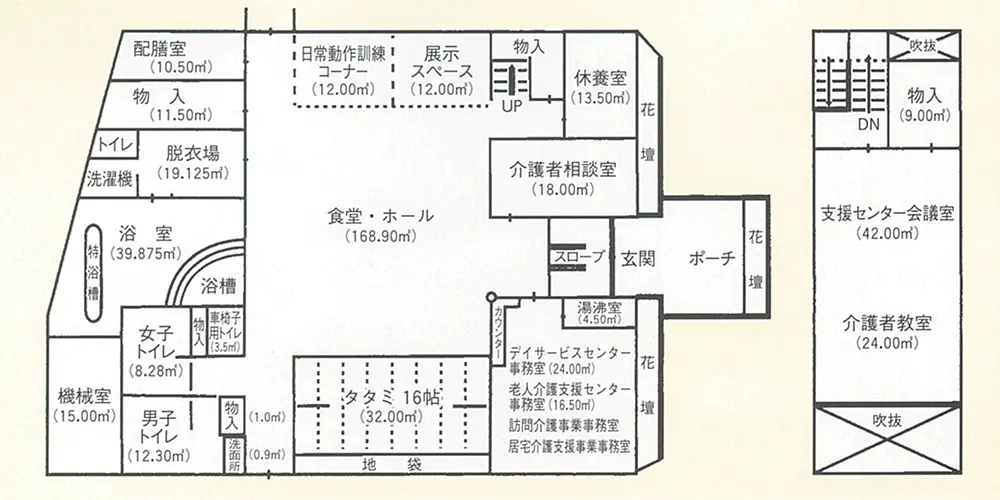 松山市の特養・第二権現荘在宅支援のフロアマップ